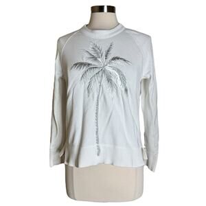 Bogner Embroidered Palm Tree White Pullover Sweatshirt Women’s‎ US XS